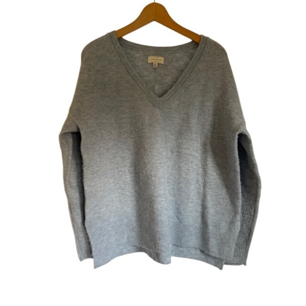 Lucky Brand Womens Wool‎ Blend Sweater Gray Relaxed Fit Pullover Casual Medium